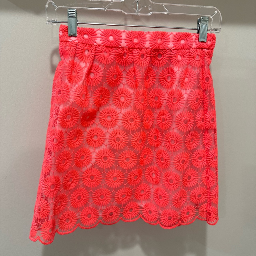 Lily Pulitzer Floral Lace Skirt in Vibrant Pink